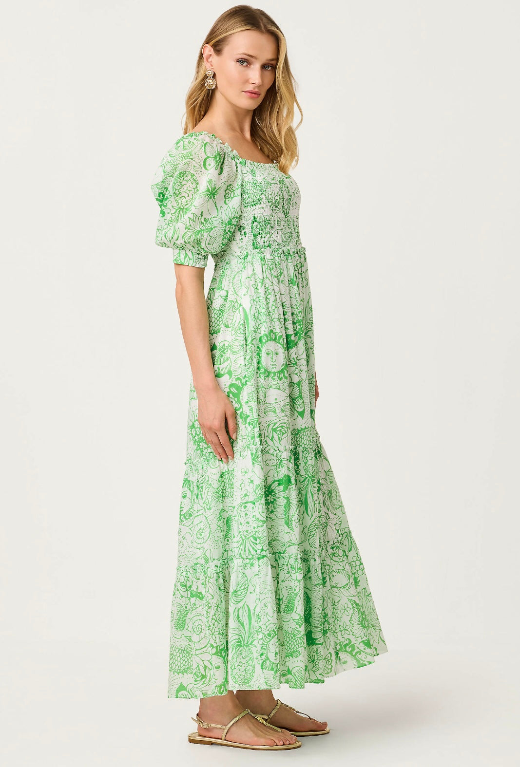 Hadly Short Sleeve Smocked Maxi Dress