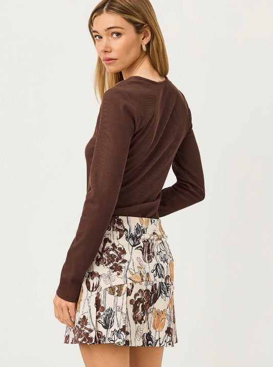 Beaty Long Sleeve Square Neck Knit Top