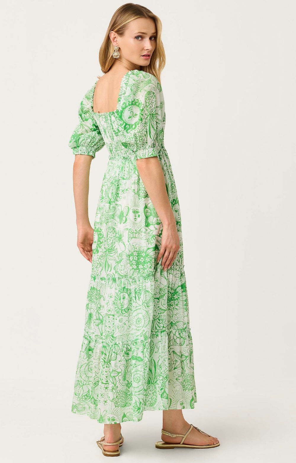 Hadly Short Sleeve Smocked Maxi Dress