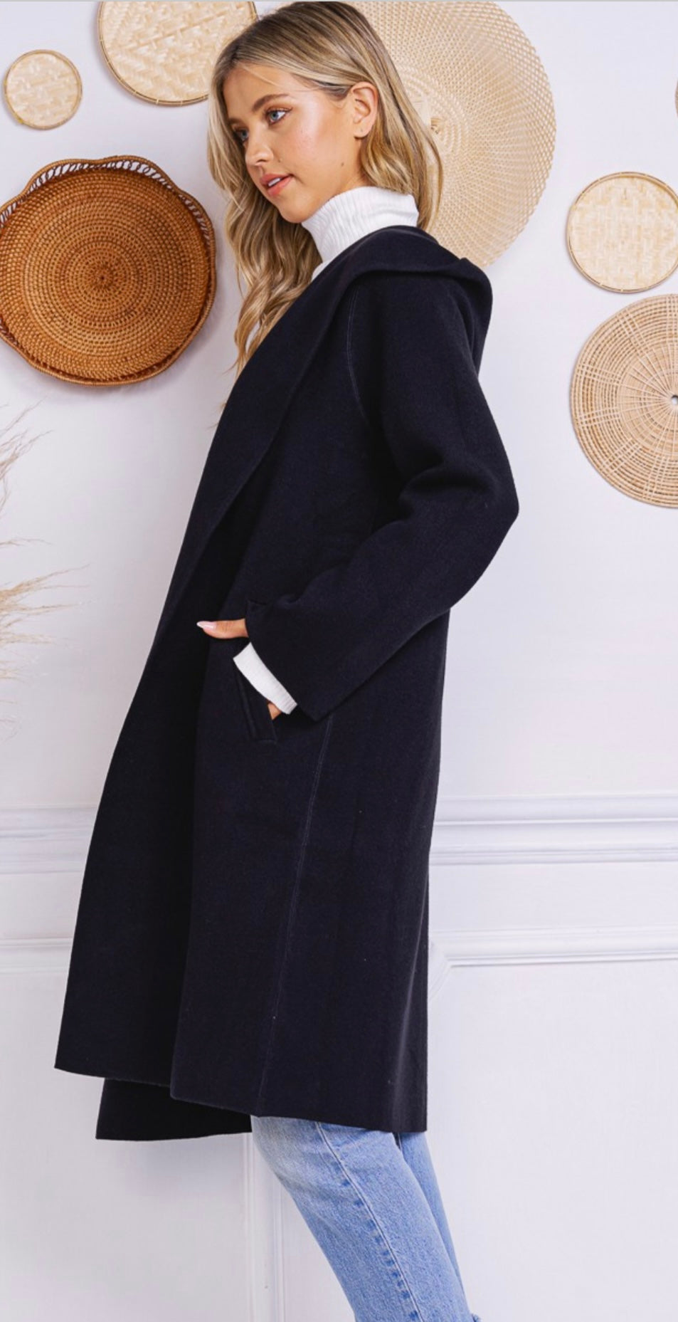 Cashmere Blend Hooded Cape