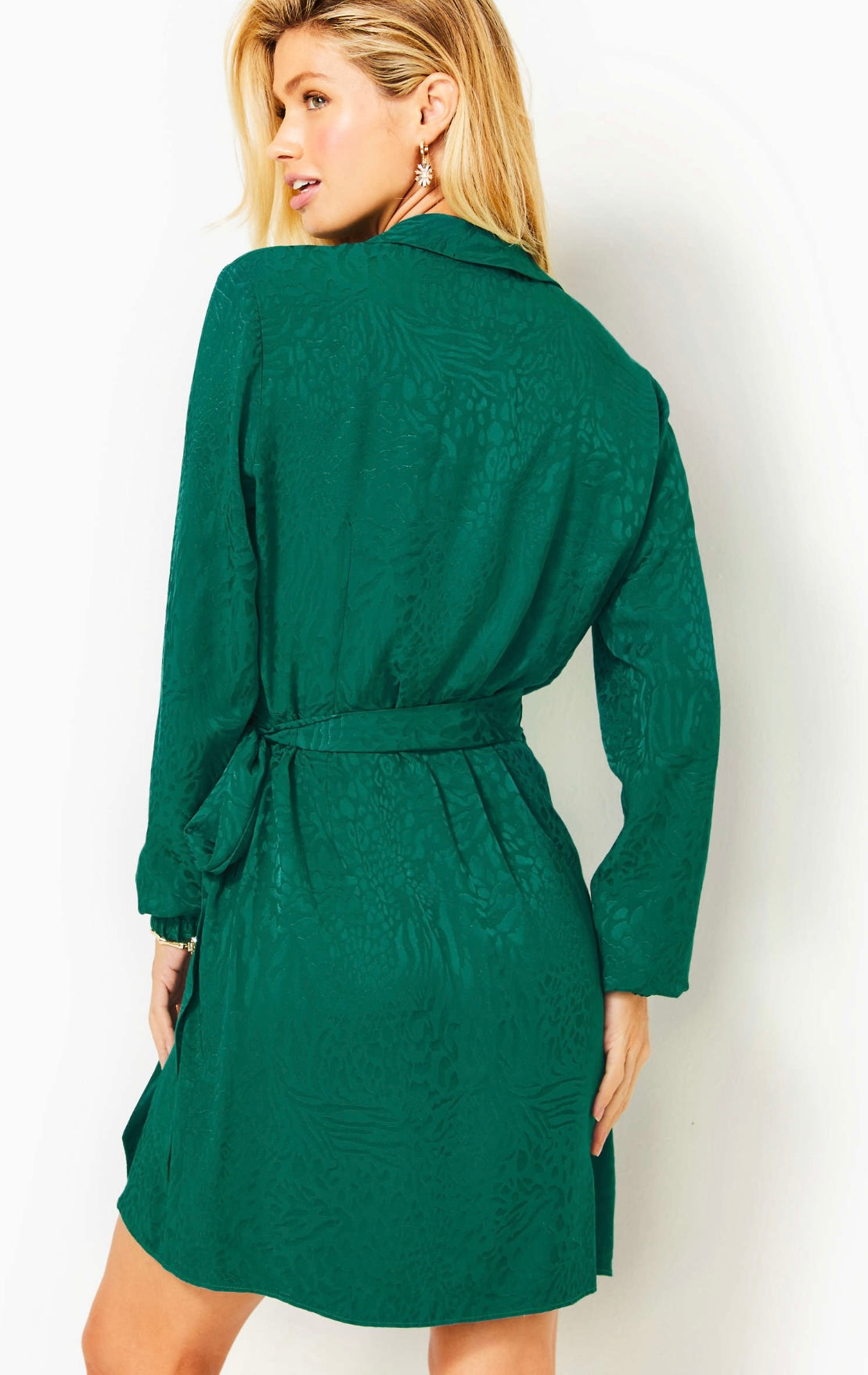 Nicolina Long-Sleeve Wrap Dress